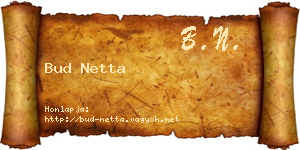 Bud Netta névjegykártya